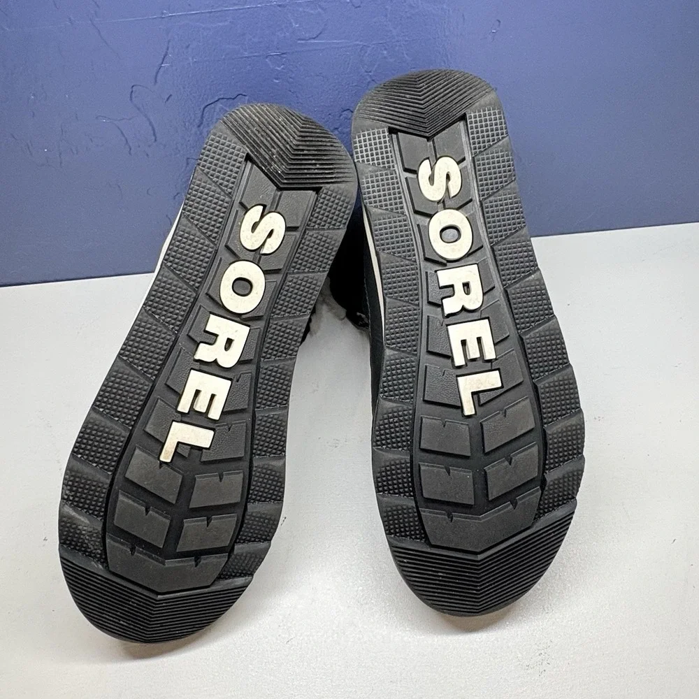 SOREL Kids Whitney Short Lace Waterproof Boots Youth Unisex Sz 6 Black